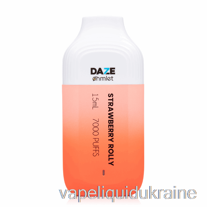 Vape Liquid Ukraine 7 Daze OHMLET 7000 0% Zero Nicotine Disposable Strawberry Rolly